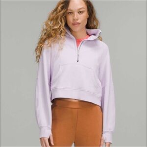 Lululemon scuba crop Light Purple Half-Zip Hoodie